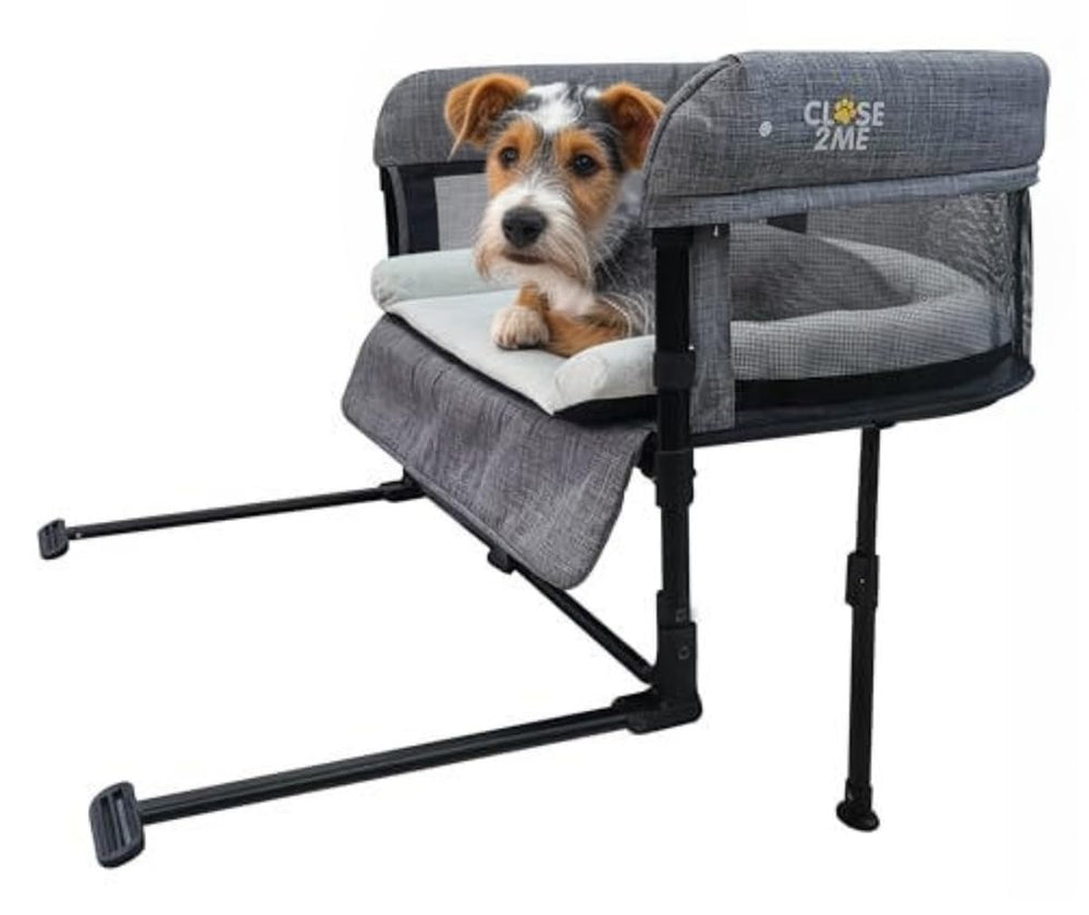 Englacha Close2me bedside pet bed closeup; high sides provide secure, cozy nights.