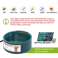 Enjoying heated pet bowl thermostatic control provides stable water temperature