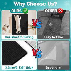 ENONCI cat scratch mat on sofa offers easy cleanup and durable surface.