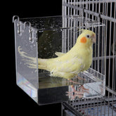 EnoYoo Big Bird Bath Cage front view showing easy cage mounting for quick setup