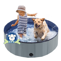 Eooqi foldable dog pool open for quick backyard setup and cooling.