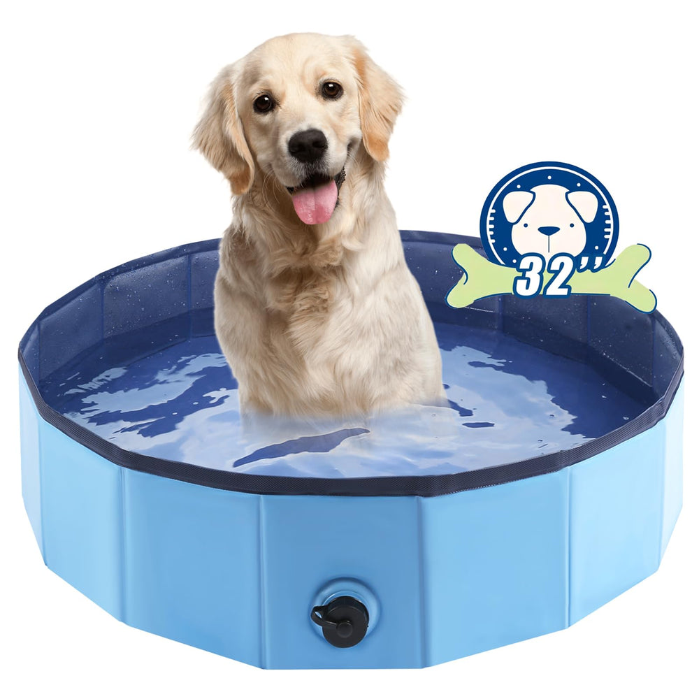Eooqi foldable dog pool opened for quick cooling dog bath.