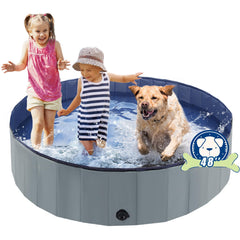 Eooqi foldable dog pool setup provides quick open air cooling and play.