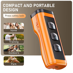 Eorery ultrasonic dog trainer handheld used on walks for calmer outings.