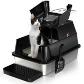 Eosarcu flip-top litter box open for quick cleaning and easy access.
