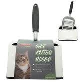 Epargnaro heavy duty cat litter scoop with holder front view for quick, clean scooping