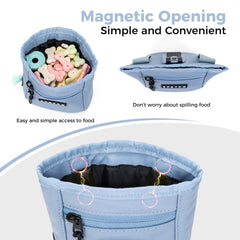 EPETKO dog treat pouch with poop bag holder keeps cleanup supplies within reach.