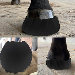 EPICHORIZON hoof bandage on hoof shows secure adhesive for quick wrapping