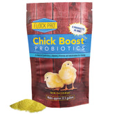 Equerry's Chick Boost Probiotic bottle pour shows easy daily dosing for chicks