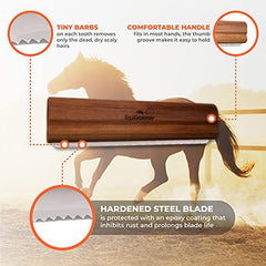 EquiGroomer in-use on a horse demonstrates stress-free grooming.