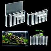 EQUIJUANCE aquarium plant holder side view shows stable plant display in a rimless tank.