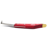 Equine Care hoof knife blade close-up showing sharp J2 steel for precise trimming
