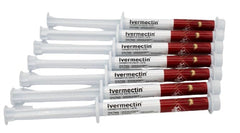 Equine Prime ivermectin seven-pack vials show 6cc size for livestock parasite management