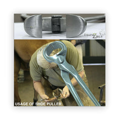 Equinez Tools dull-finish shoe puller showing enhanced grip during extraction