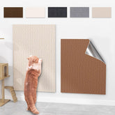 Equmis adhesive scratcher mat on a wall showing surface protection