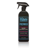 Eqyss Premier Equine Spray bottle closeup highlights moisture-rich formula for skin and coat