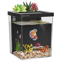 ERAARK 1.5-gallon Betta tank with filter and LED light for simple setup