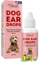 Erbaid dog ear cleaner bottle front showing gentle ear care solution