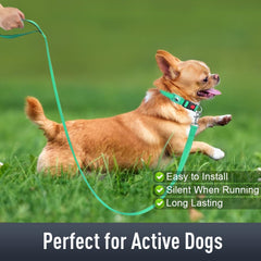 Erbine Airtag Dog Collar teal padded nylon material shown during playtime durability.