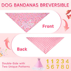 Erhalithegro puppy birthday bandana set for coordinated party looks