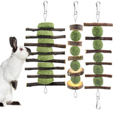 ERKOON Juguete masticable para conejos, esfera de heno timoteo que promueve masticación saludable.