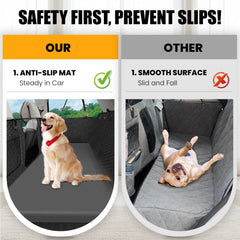 ESCRODOI dog car bed features waterproof backing for easy cleaning.