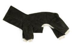 Esobo winter dog coat army green on-dog walking shows easy-on design for quick outdoor trips.