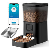 Espelho automatic cat feeder front view showcasing compact indoor design and sleek finish.