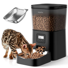 Espelho automatic cat feeder front view showing 4L capacity for scheduled meals