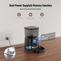 Espelho automatic cat feeder voice recorder adds interactive mealtime cues.