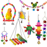 ESRISE 8 Pcs Parakeet Cockatiel Toys set with bright colors for cage enrichment