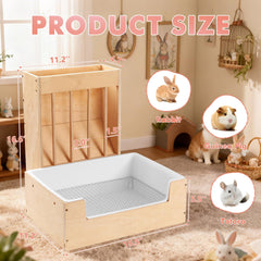 Essenhome large 2-in-1 hay feeder with litter-box attachment demonstrates versatile corner mounting and easy cleanups