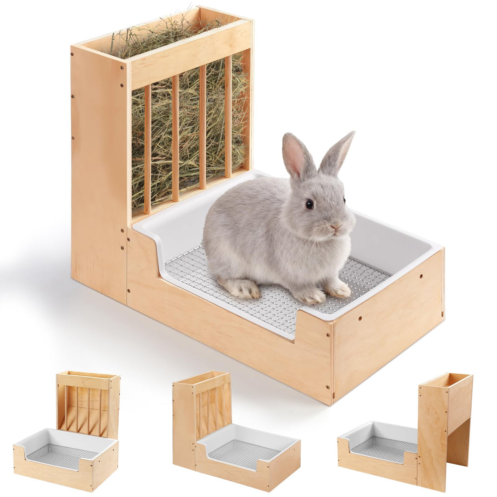 Essenhome large 2-in-1 hay feeder side view highlights secure wall-mount design for flexible placement