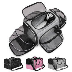 ESTARER soft sided pet carrier under-seat compatibility enables easy air travel.