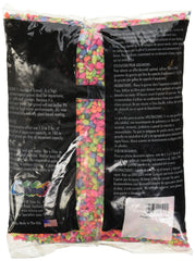 Estes Spectrastone rainbow gravel closeup colors highlight shimmer in aquarium light.