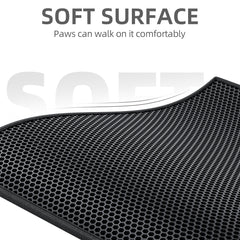 ESTHELLO cat litter mat placed under litter box for a cleaner floor area