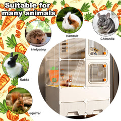 Estivaux rabbit hay feeder open Velcro for quick refills in a cage.