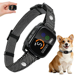 ETACCU dog bark collar front view shows compact ultrasonic unit for small dogs