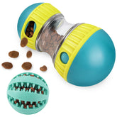 ETACCU dog puzzle toy lid-off view showing treat-dispensing ball for slow feeding