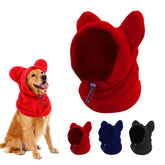 ETOFIXEE dog snood red front view provides full warmth for winter walks