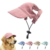 ETOFIXEE pet baseball cap with ear holes pink front view for sun protection