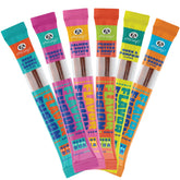 Front packaging of Etta Says Flavor Fusion variety pack shows six flavors for dogs, supports dental hygiene.