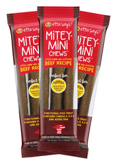 etta says! Mitey Mini Chews beef small treats for rewards during training