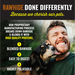 Etta Says Premium Crunchy 4.5-inch beef dog chew ingredient blend – protein-rich flavor profile.