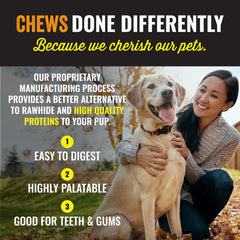 etta says premium crunchy dog chews deer variation—protein-rich option for flavorful chewing
