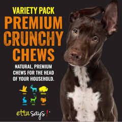 etta says premium crunchy dog chews rabbit variation—easy-to-digest bites for teeth and gums
