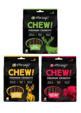 etta says! venison chew closeup promotes teeth health and tasty protein snack.