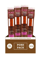 etta says! Yumm Sticks pork dog jerky pack — protein-packed snack for daily rewards.