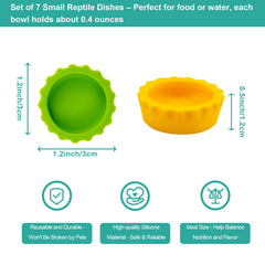 Eudimysx small reptile bowl size 1.2x1.2x0.5 inches supports portioned meals