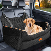 EUHAMS dog booster seat back-seat view for elevated visibility and calmer rides.